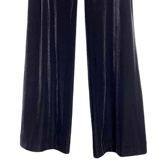 Vintage FRANK USHER High Rise Velvet Pants SIZE 8 Black Side Zip Wide Leg - Picture 10 of 10